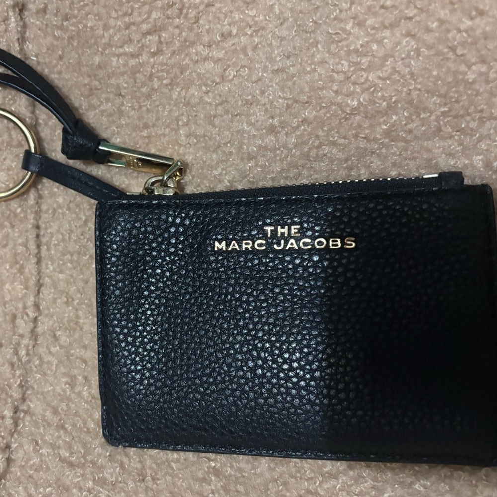 Marc Jacobs Black Pebbled Leather Keychain Pouch